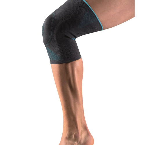 Mobilis GenuActive Pad Kniebandage, Seitenansicht – Pelotte, Spiralfedern, atmungsaktives 3D-Gestrick