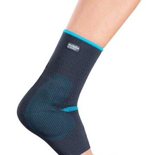 Mobilis MalleoActive Pad Sprunggelenkbandage, Seitenansicht – Pelotten stabilisieren, Massageeffekt, atmungsaktives 3D-Gestrick