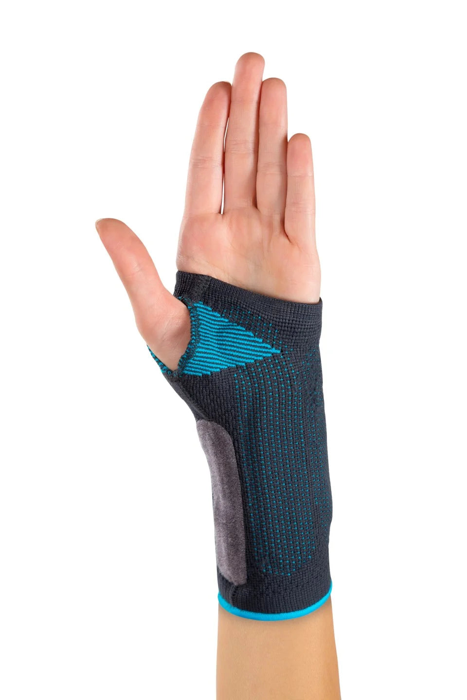 Mobilis ManuActive Handgelenkbandage, Vorderansicht Hand Innenseite – stabilisierend mit Innenstab