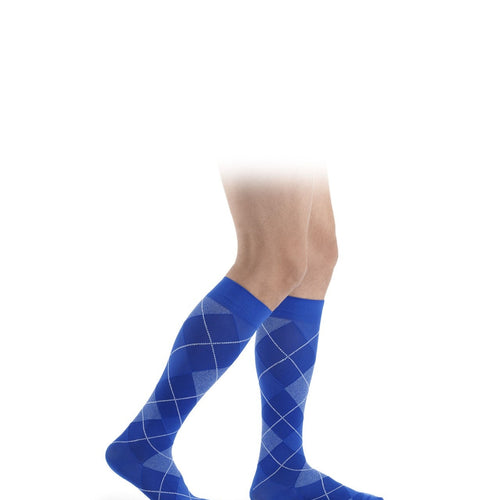 Sigvaris Microfiber Shades for men Kniestrümpfe royal Seitenansicht – atmungsaktiv
