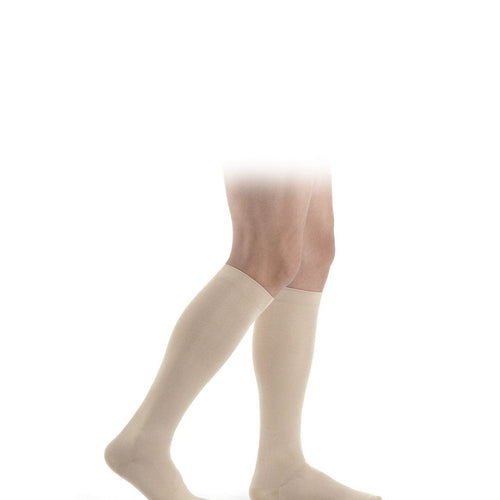 Sigvaris Samson Kniestrümpfe beige Seitenansicht – Baumwolle