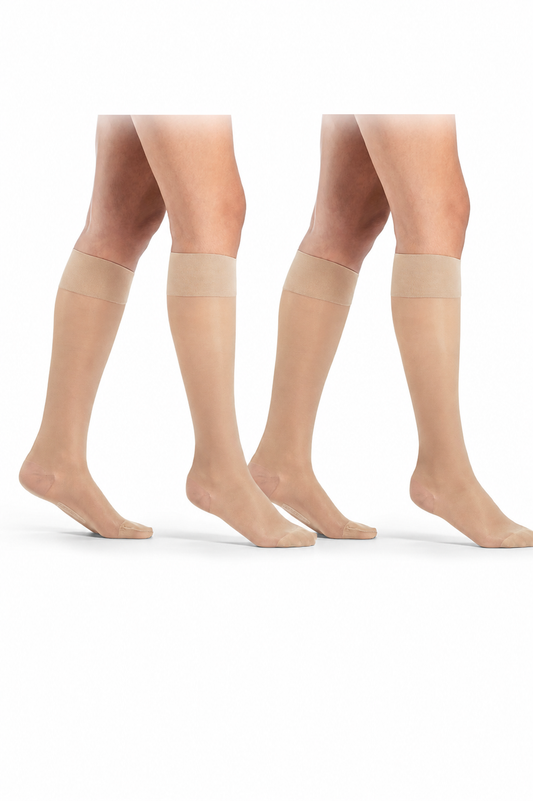 DELILAH 140D mesh Kniestrümpfe Doppelpack