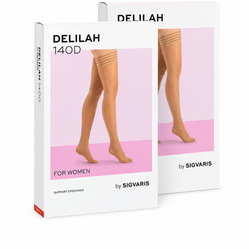 DELILAH 140D mesh Kniestrümpfe Doppelpack