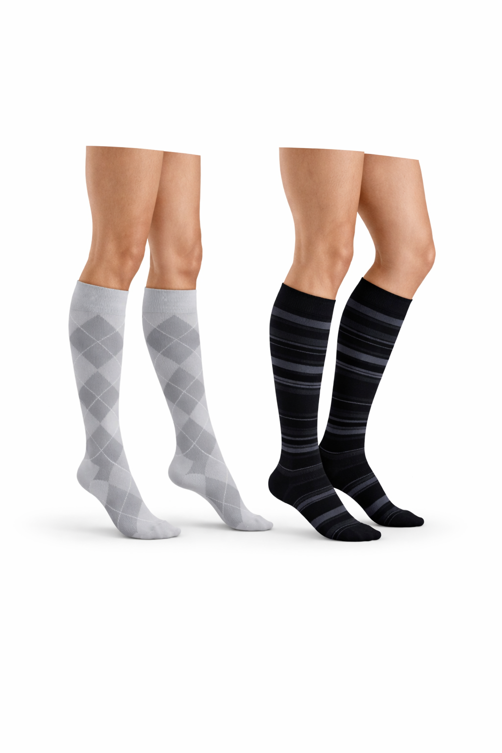 MICROFIBER SHADES for women stripes/argyle Doppelpack