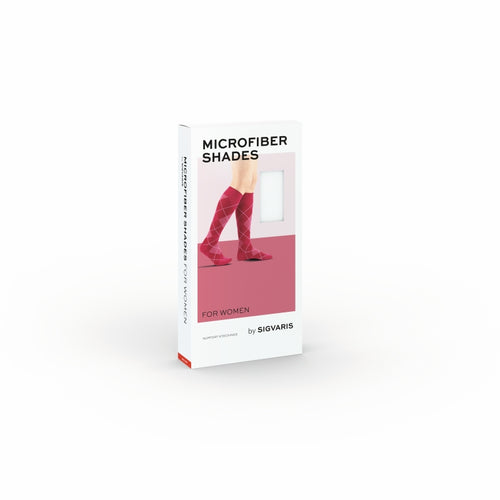Produktverpackung Sigvaris Microfiber Shades for women Argyle – Stützstrümpfe für Damen, Packshot.