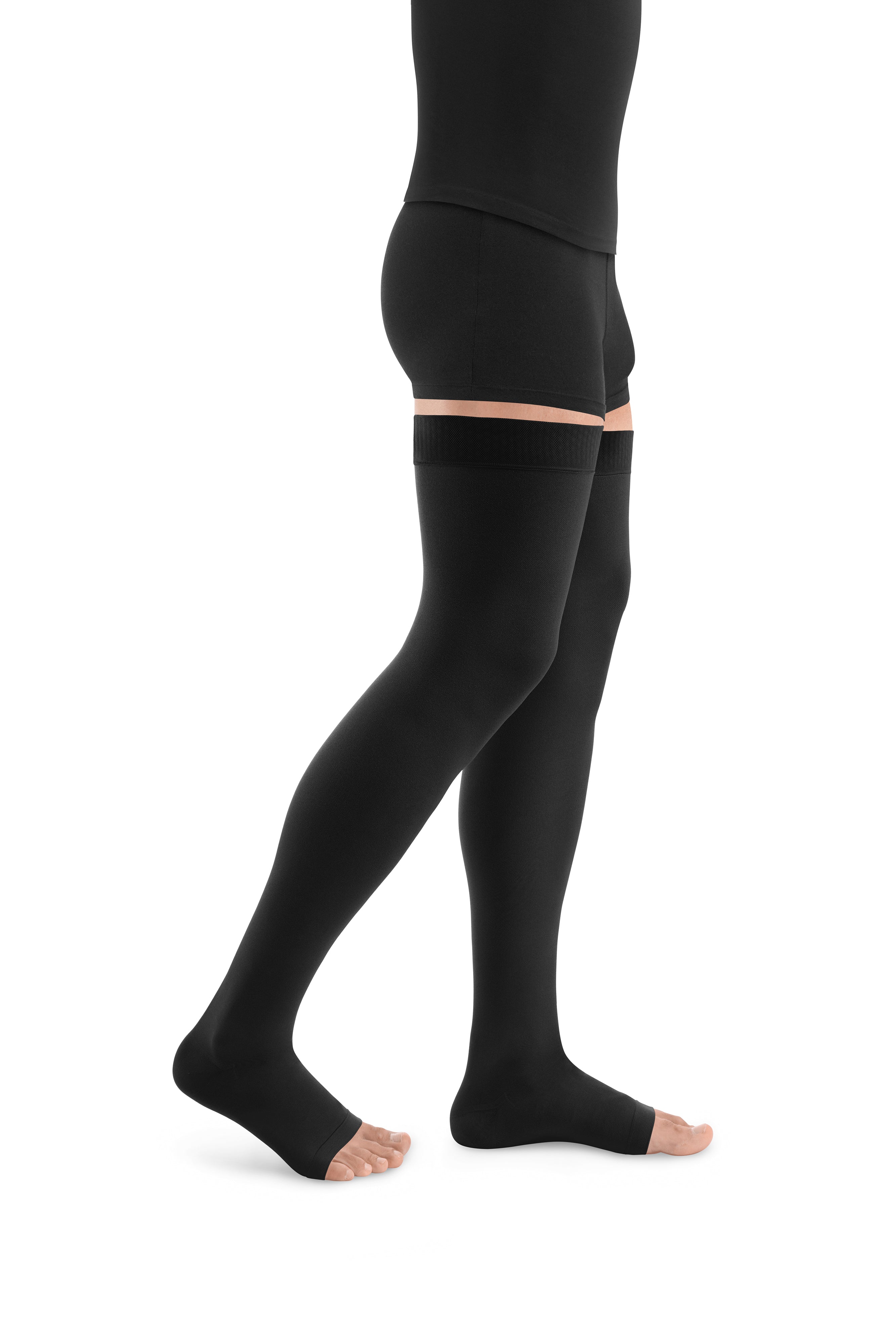 DYNAVEN Classic Schenkelstrümpfe offene Fussspitze