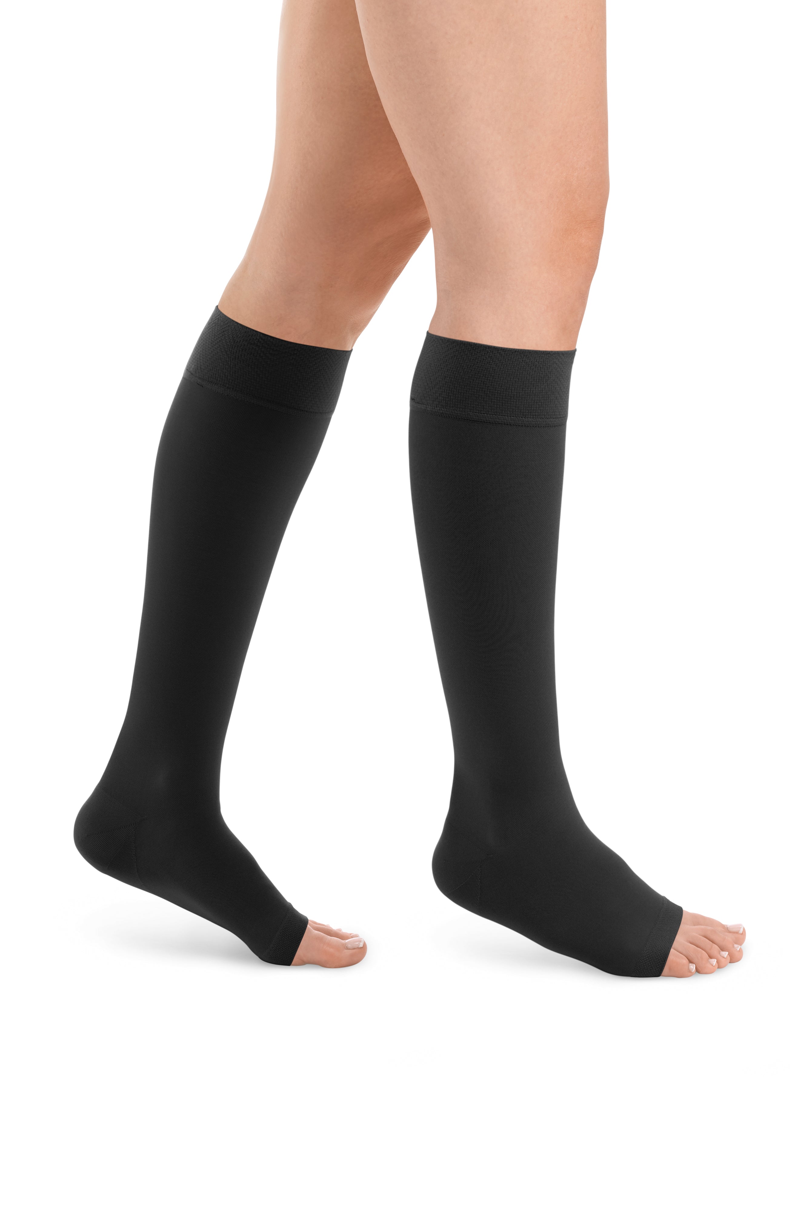 Style SEMITRANSPARENT Kniestrümpfe offene Fussspitze