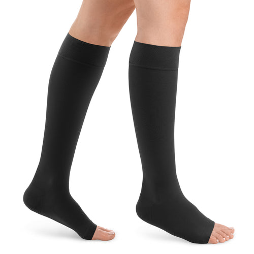 Style SEMITRANSPARENT Kniestrümpfe offene Fussspitze