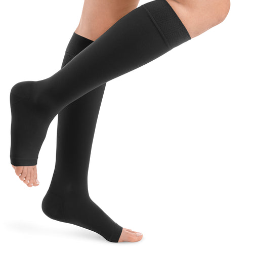 Style SEMITRANSPARENT Kniestrümpfe offene Fussspitze