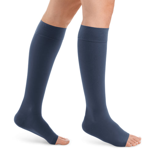 Style SEMITRANSPARENT Kniestrümpfe offene Fussspitze