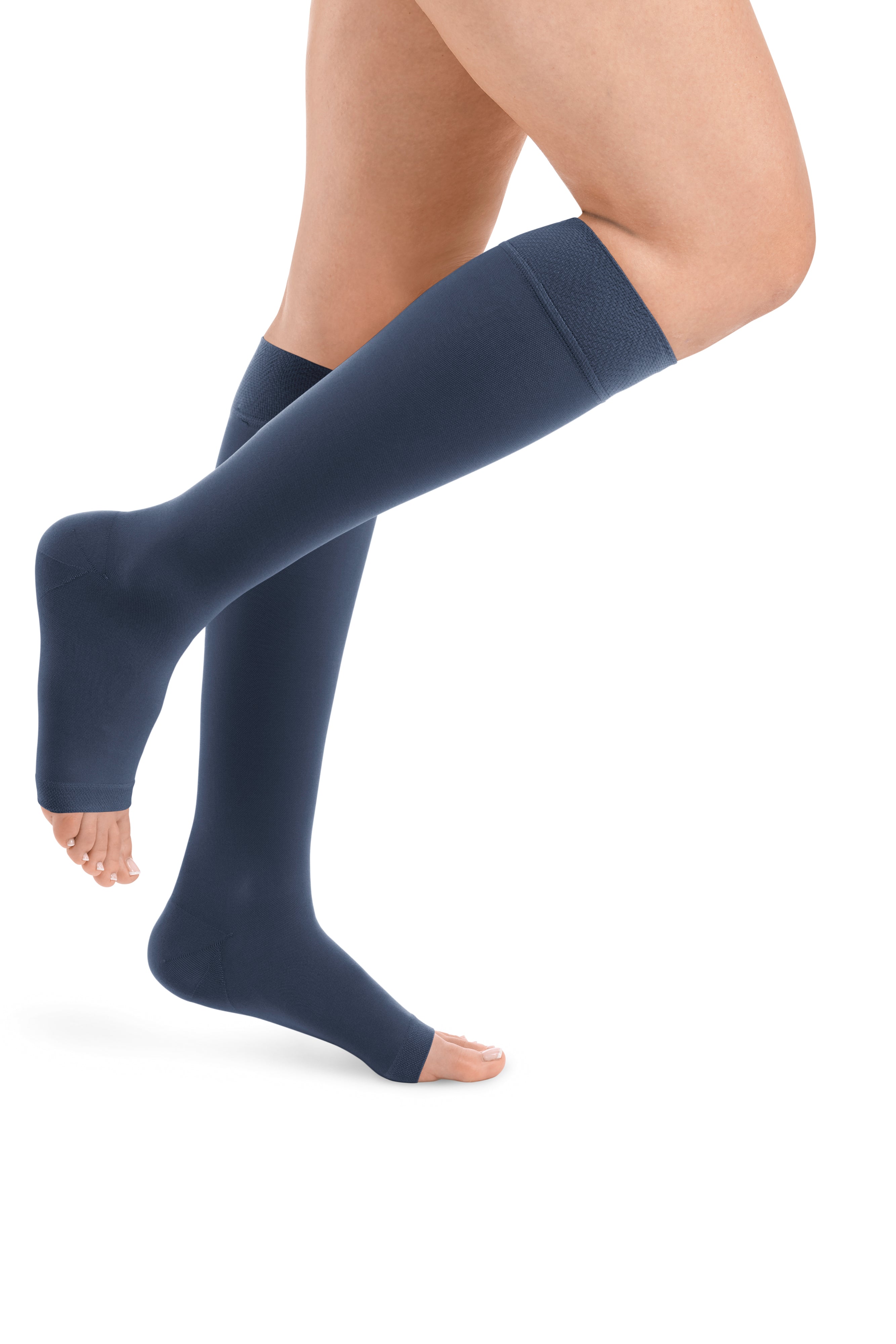 Style SEMITRANSPARENT Kniestrümpfe offene Fussspitze