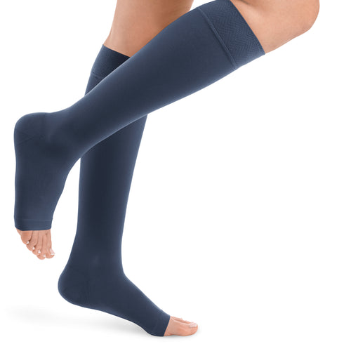 Style SEMITRANSPARENT Kniestrümpfe offene Fussspitze