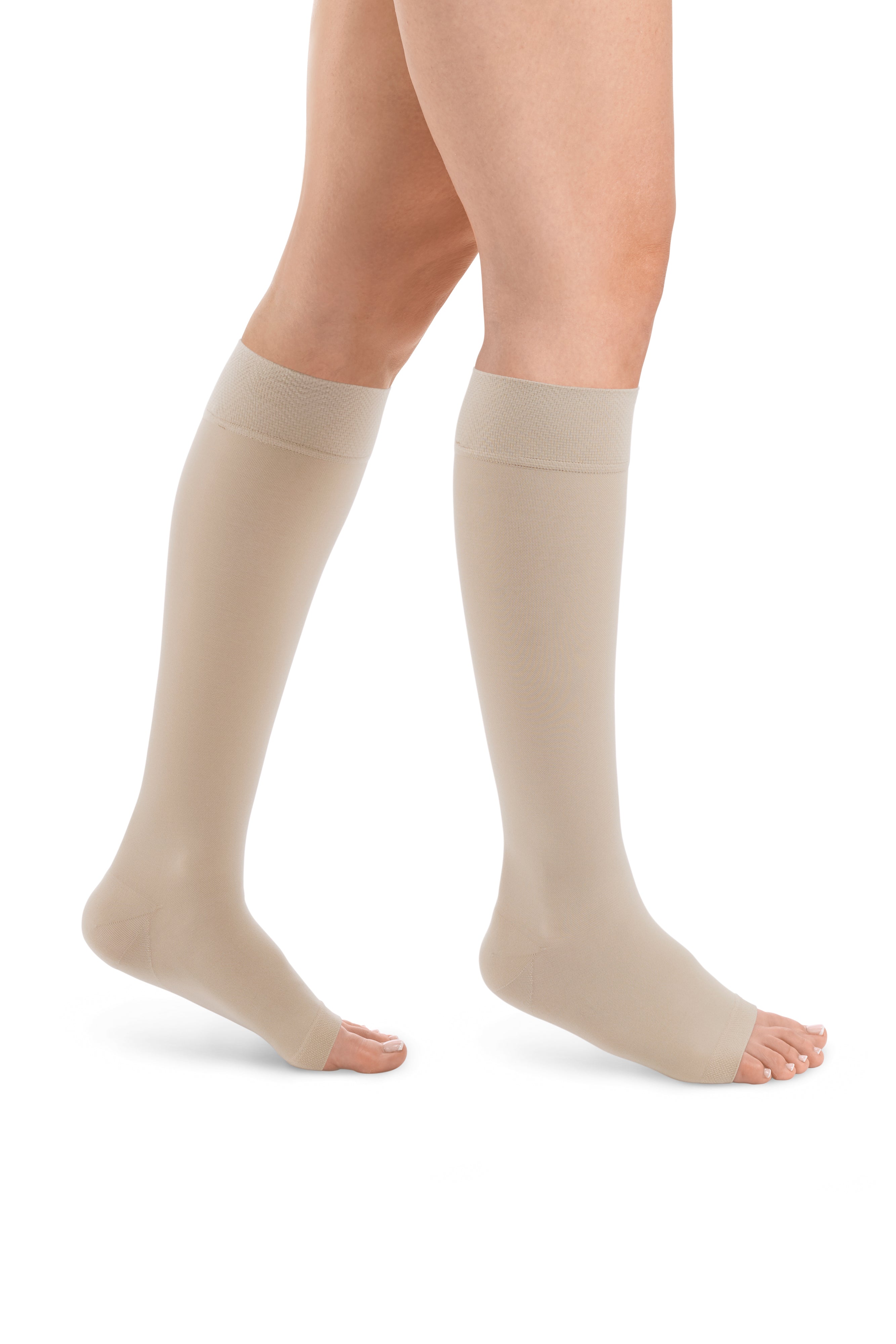 Style SEMITRANSPARENT Kniestrümpfe offene Fussspitze