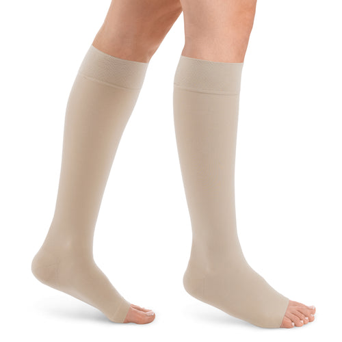 Style SEMITRANSPARENT Kniestrümpfe offene Fussspitze