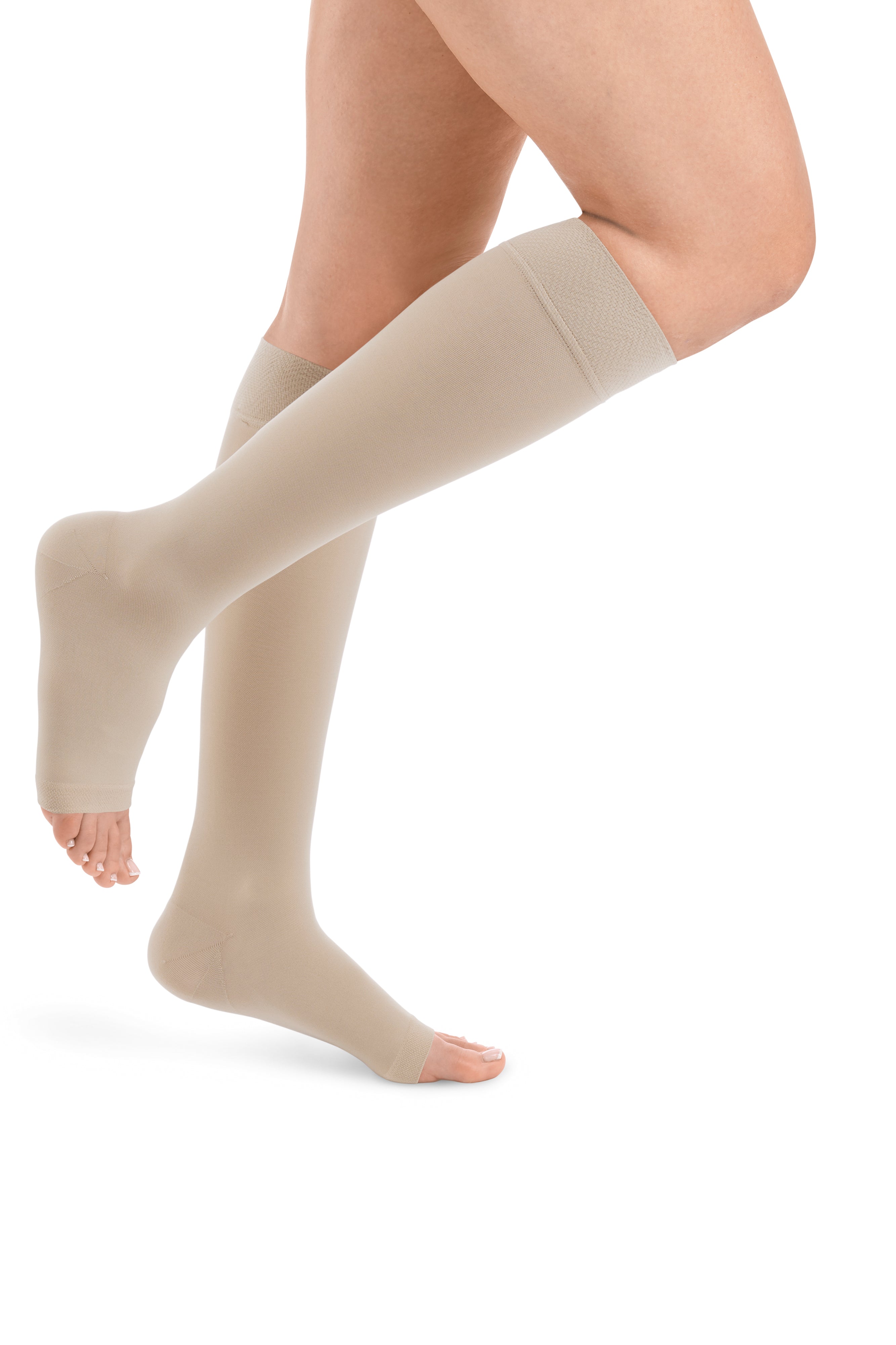 Style SEMITRANSPARENT Kniestrümpfe offene Fussspitze