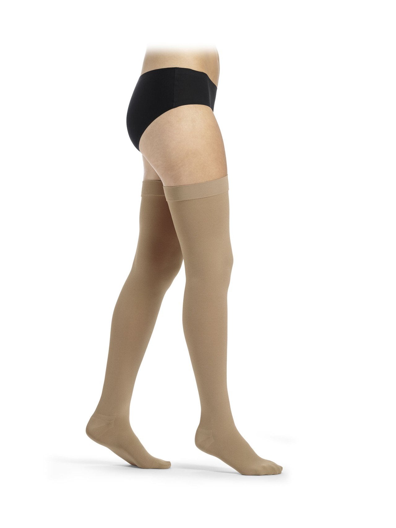 Sigvaris Essential CLASSICAL Einbeinhose in crispa beige, blickdicht und mit integrierter Microfaser - position 1