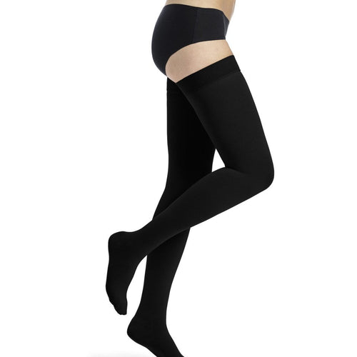 Dynaven CLASSIC Schenkelstrümpfe schwarz, Kompressionsstrumpf für Unterschenkel und Oberschenkel, seitliche Ansicht - position 2