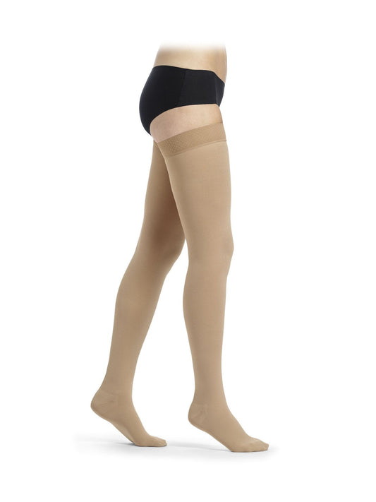 Sigvaris Essential CLASSICAL Einbeinhose in savanne beige, seitliche Ansicht - position 1