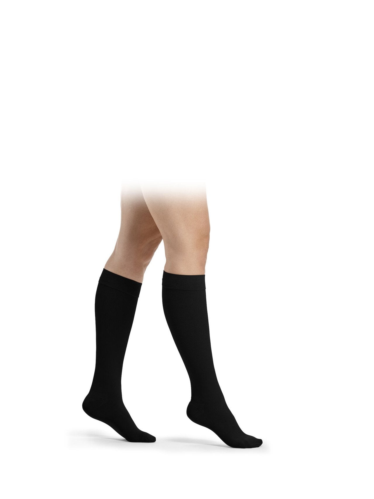 Sigvaris Essential THERMOREGULATING Kniestrümpfe schwarz, seitliche Ansicht - position 4