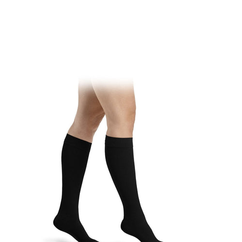 Sigvaris Essential THERMOREGULATING Kniestrümpfe schwarz, seitliche Ansicht - position 4